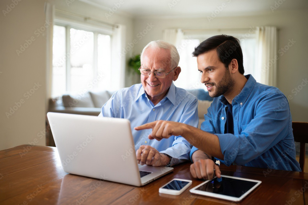 Homme apportant une aide administrative et comptable